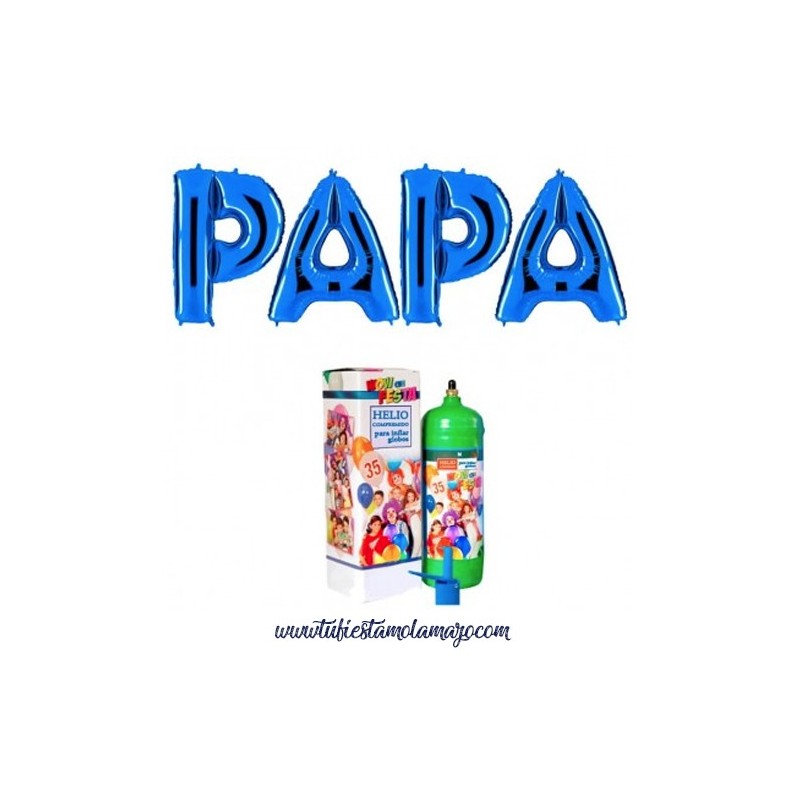 Pack Feliz Día Papa Azul con Helio Pack Feliz Día Papa Azul con Helio