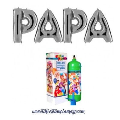 Pack Feliz Día Papa Plata con Helio