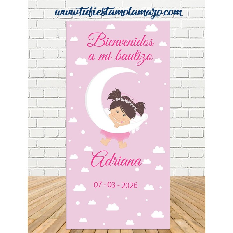 Cartel Bienvenida Bautizo Ángel niña Cartel Bienvenida Bautizo Ángel niña