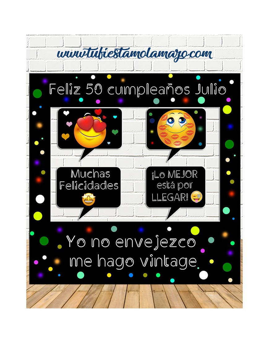 Photocall de marco de Cumpleaños colores- Tu Fiesta Mola Mazo