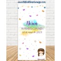 Cartel Bienvenida de Comunión de mariposa