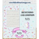 Photocall y Cartel de Comunión Unicornio