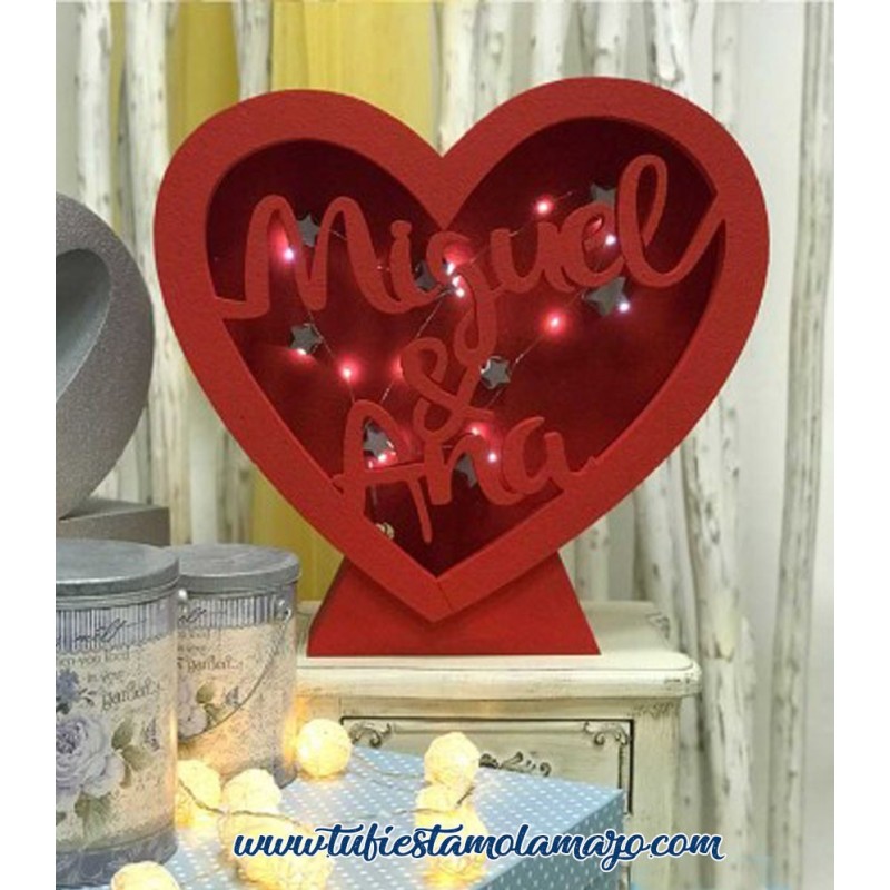 Caja de Luz Corazón Rojo Caja de Luz Corazón Rojo