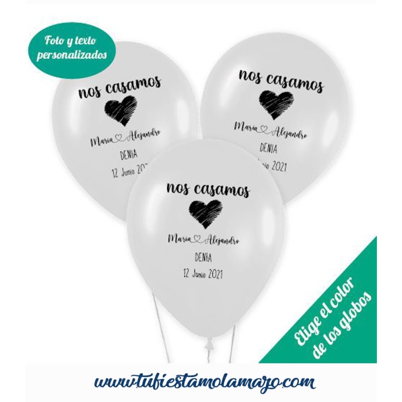 Globos personalizados Invitación de Boda Globos personalizados Invitación de Boda