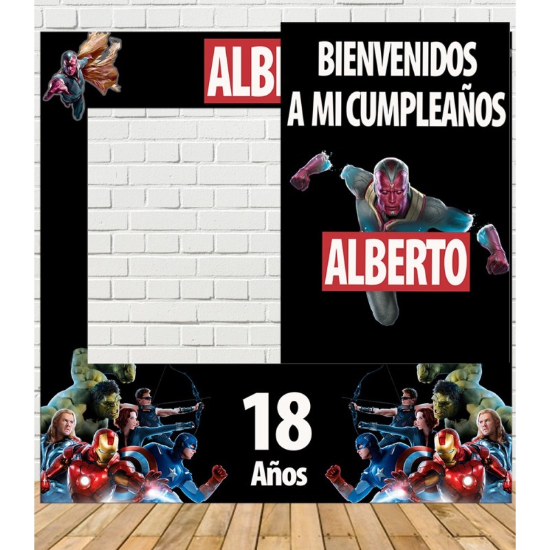 ▷ Photocall Feliz cumpleaños superhéroe + Atrezos por 19.99 € ¡Precios  Imbatibles!