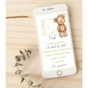 Invitación Digital de Bautizo Oso