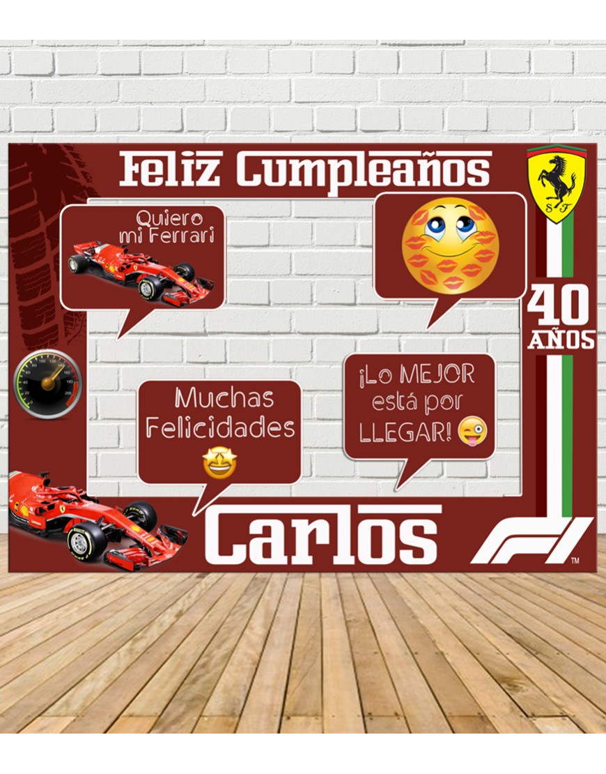 Photocall Cumpleaños Ferrari - Tu Fiesta Mola Mazo