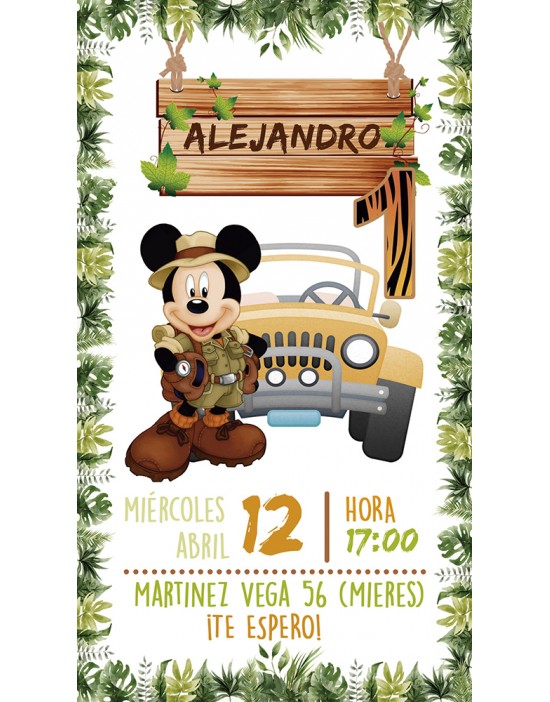 Invitación Digital Cumpleaños Mickey Mouse