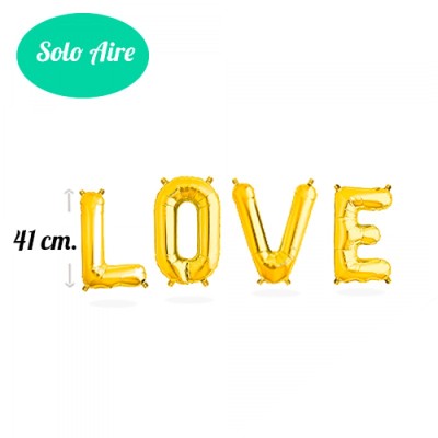 LOVE Letras Foil Metálicas Oro
