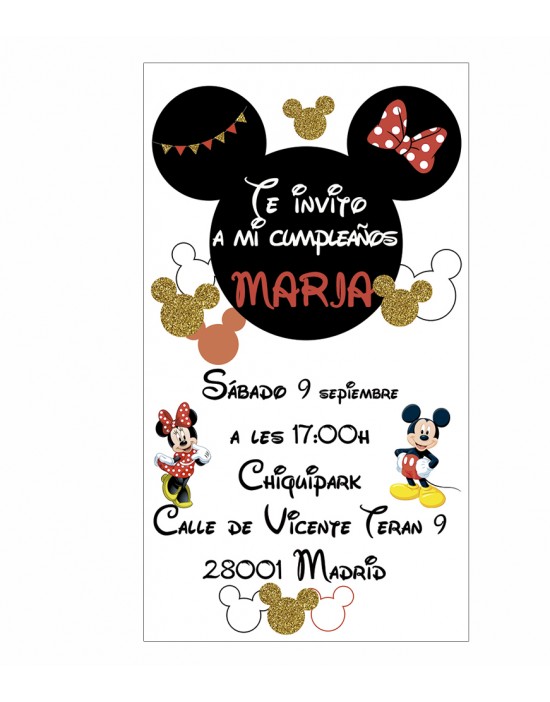 Invitación Digital Cumpleaños Mickey y Minnie