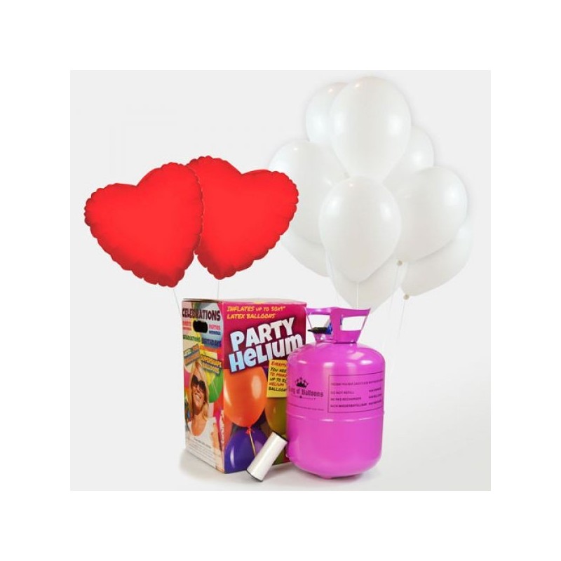 Pack de 25 globos Blancos + Corazones Rojos - Tu Fiesta Mola Mazo