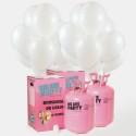 Pack de helio con 100 globos blancos
