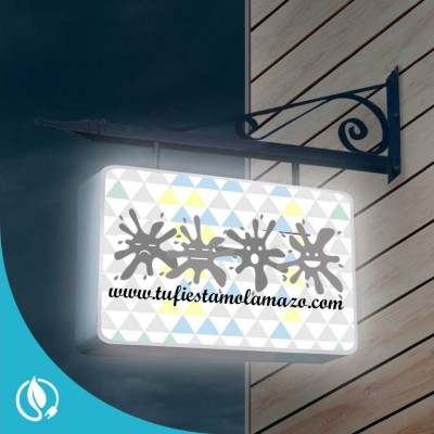 Banderola luminosa rectangular colgante