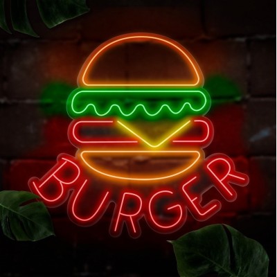 Neon burger con lechuga y queso Neon burger con lechuga y queso