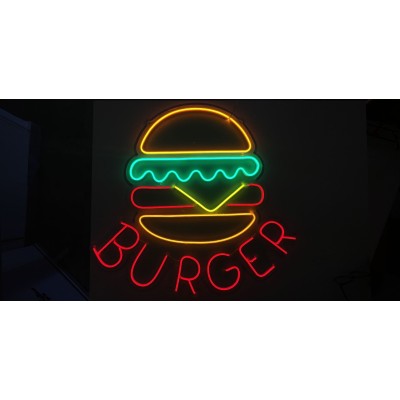 Neon burger con lechuga y queso Neon burger con lechuga y queso
