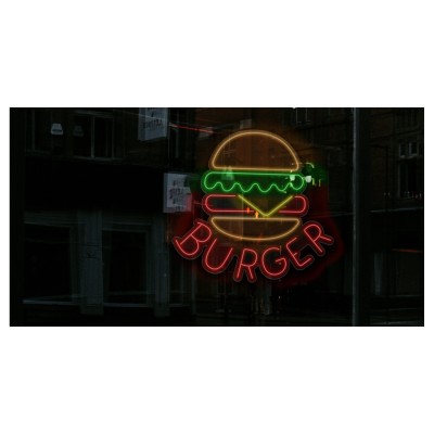 Neon burger con lechuga y queso Neon burger con lechuga y queso