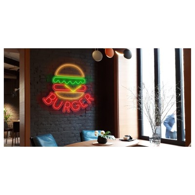 Neon burger con lechuga y queso Neon burger con lechuga y queso