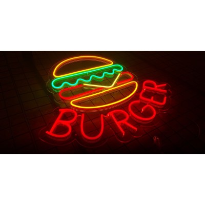 Neon burger con lechuga y queso Neon burger con lechuga y queso