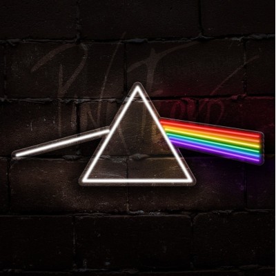 Neón Triángulo Pink Floyd Dark Side of The Moon Neón Triángulo Pink Floyd Dark Side of The Moon