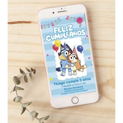 Invitación Digital Bluey y Bingo - Tu Fiesta Mola Mazo