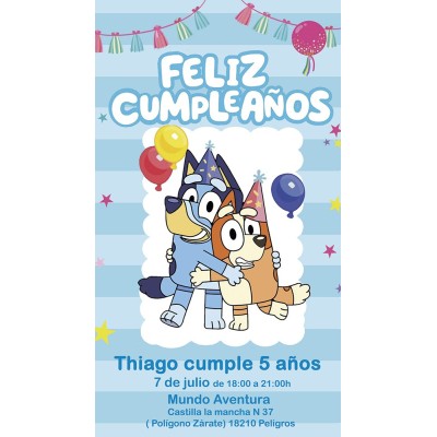 Invitación Digital Bluey y Bingo - Tu Fiesta Mola Mazo