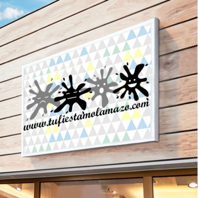 Cartel sin luz enmarcado