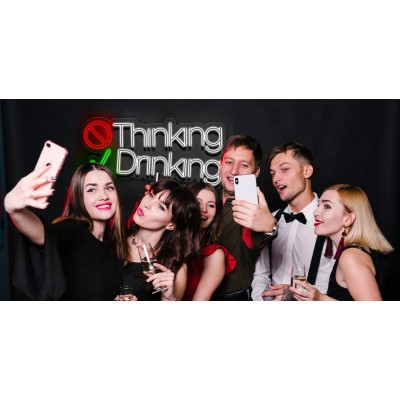 Neón Stop thinking Start drinking Neón Stop thinking Start drinking