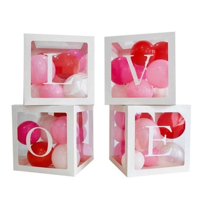 Cajas Cuadradas Transparentes LOVE Cajas Cuadradas Transparentes LOVE