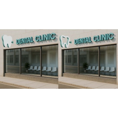 Cartel clínica dental en forma de muela