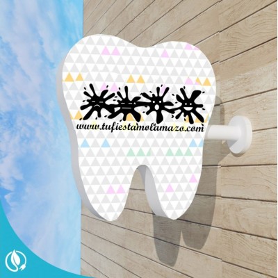 Cartel clínica dental en forma de muela