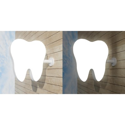 Cartel clínica dental en forma de muela