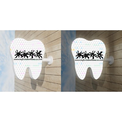Cartel clínica dental en forma de muela
