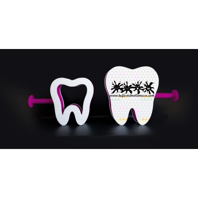 Cartel clínica dental en forma de muela