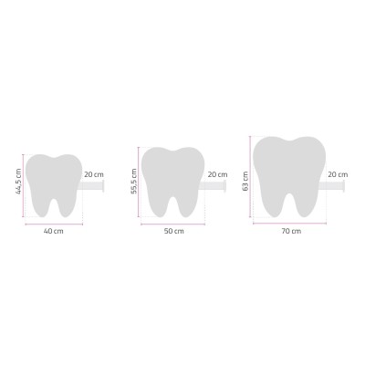 Cartel clínica dental en forma de muela