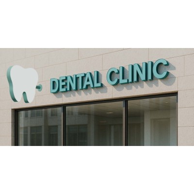 Cartel clínica dental en forma de muela