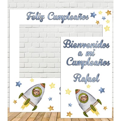 Photocall Cumpleaños Infantil Cohete
