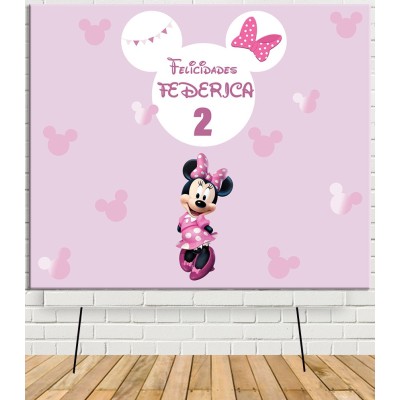 Fondo mesa dulce Cumpleaños Minnie