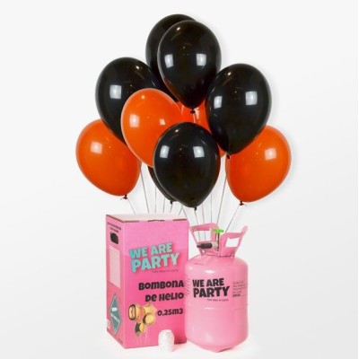 Pack Helio Mini Globos Negros & Naranja Pack Helio Mini Globos Negros & Naranja