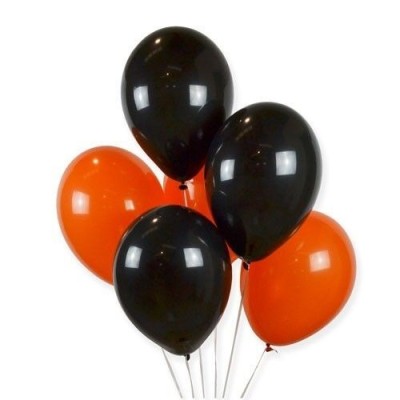 Globos DECO Látex 28cm Negros&Naranja Halloween