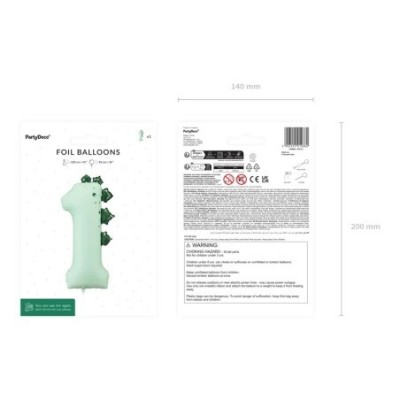 Globos Foil  Número Dinosaurio