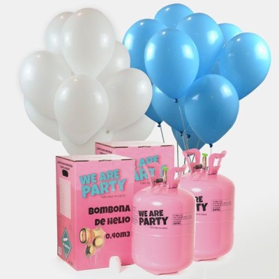 Helio Maxi Globos Azul Cielo&Blanco