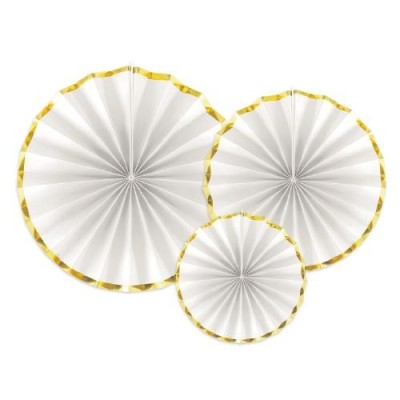 Rosetas Decorativas en Blanco y Dorado