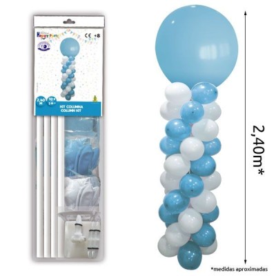 Columna de Globos Azul y Blanco 2,40m