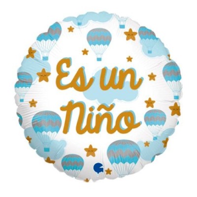 Globo Foil metálico DECO 45cm Bebé Niño Grabo