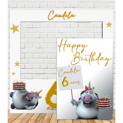 Photocall Cumpleaños Infantil Hipo - Tu Fiesta Mola Mazo