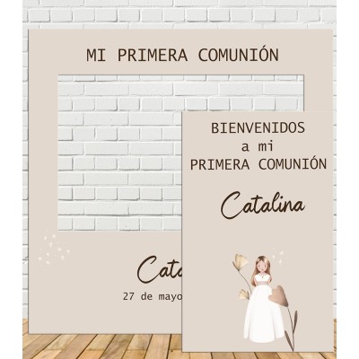 Photocall Comunión Marrón - Tu Fiesta Mola Mazo