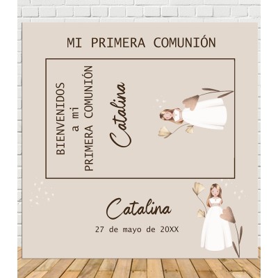 Photocall Comunión Marrón - Tu Fiesta Mola Mazo