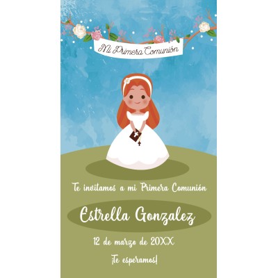 Invitación digital Dibujo Comunión