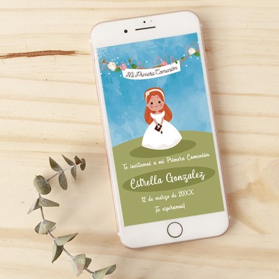 Invitación digital Dibujo Comunión
