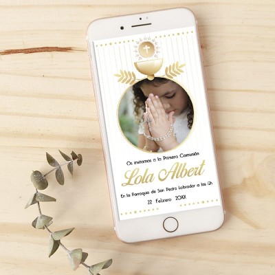 Invitación digital Comunión Foto